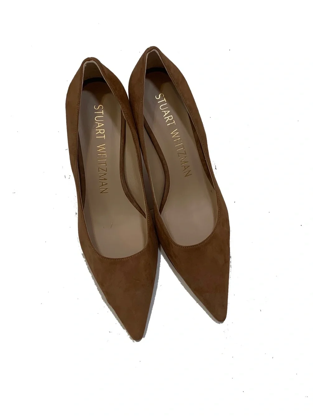 Stuart Weitzman Chestnut Suede Pointed-Toe Pumps